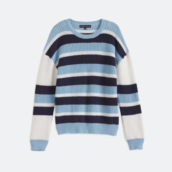 love ellie Other - Kids' Cozy Striped Sweater - Blue, Navy, and White